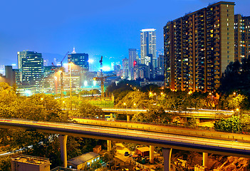 Image showing highway through downtown in Hong Kong 