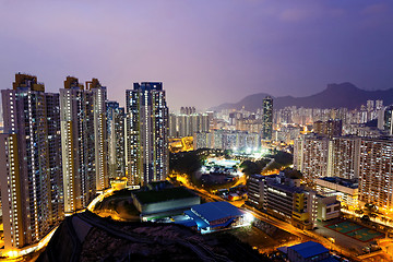 Image showing sunset hongkong city