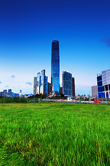 Image showing modern building at sunset, hongkong