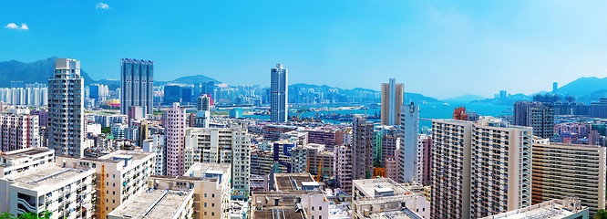 Image showing Hong Kong crowded building at day