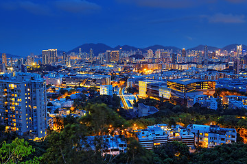 Image showing View of Downtown Kowloon Hongkong from the Beacon Hill.