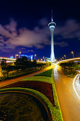 Image showing taffic highway under macau tower