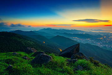 Image showing hong kong sunrise on mountain 