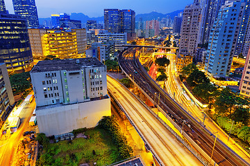 Image showing busy traffic night in finance urban 