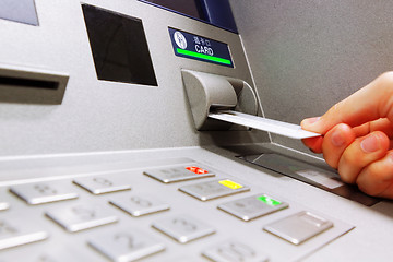 Image showing insert card in a ATM machine