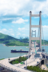 Image showing Tsing Ma Bridge in Hong Kong