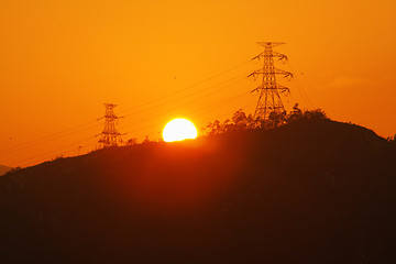 Image showing Electricity pylons 