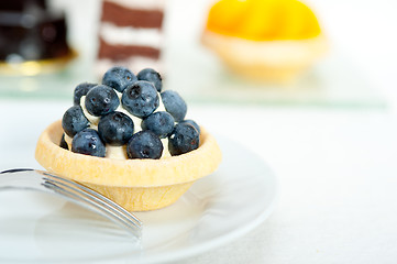Image showing blueberry cream cupcake