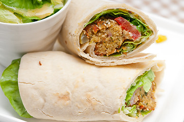Image showing falafel pita bread roll wrap sandwich