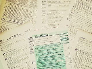 Image showing Retro look Tax forms