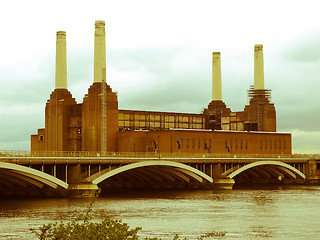 Image showing Retro looking Battersea Powerstation, London