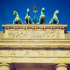 Image showing Retro look Brandenburger Tor, Berlin