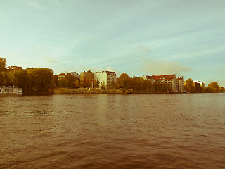 Image showing Retro looking River Spree, Berlin