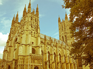 Image showing Retro looking Canterbury Cathedral