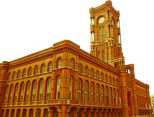 Image showing Retro looking Rotes Rathaus, Berlin