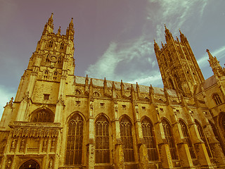 Image showing Retro looking Canterbury Cathedral