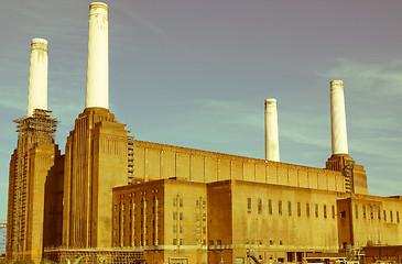 Image showing Retro looking Battersea Powerstation London