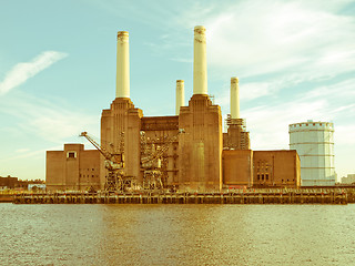 Image showing Retro looking Battersea Powerstation London