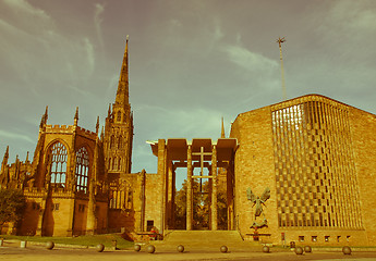 Image showing Retro looking Coventry Cathedral