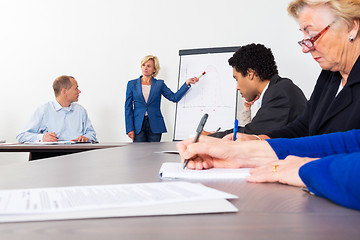 Image showing Entrepreneur Giving Presentation In Conference Room