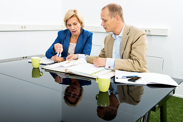 Image showing Environmentalists Discussing Over Documents In Office