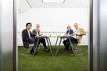 Image showing Meeing in a sustainable conference room