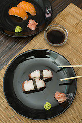 Image showing Sushi in sushi bar