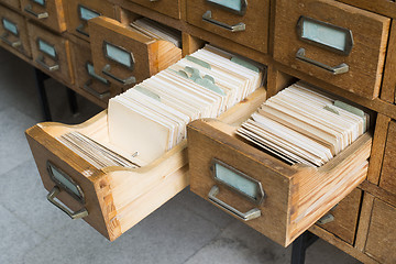 Image showing Old archive with drawers