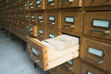 Image showing Old archive with drawers