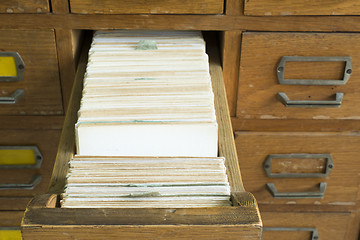 Image showing Old archive with drawers