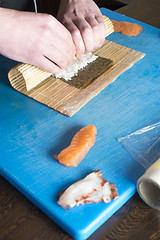 Image showing Sushi in sushi bar