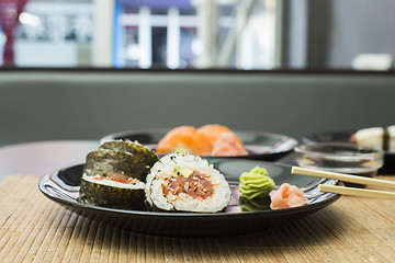 Image showing Sushi in sushi bar