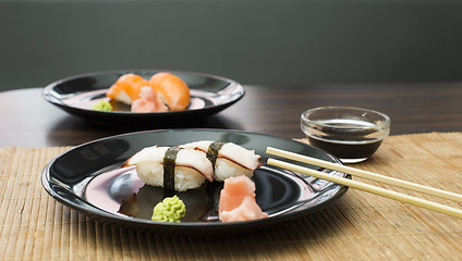 Image showing Sushi in sushi bar