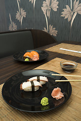 Image showing Sushi in sushi bar