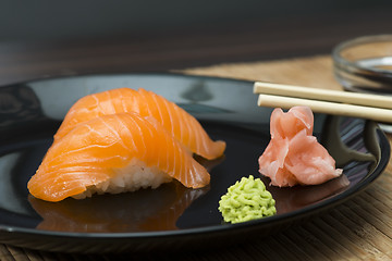 Image showing Sushi in sushi bar