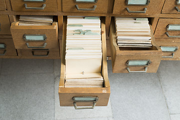 Image showing Old archive with drawers