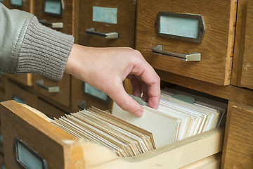 Image showing Old archive with drawers