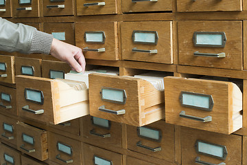 Image showing Old archive with drawers