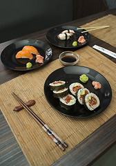 Image showing Sushi in sushi bar