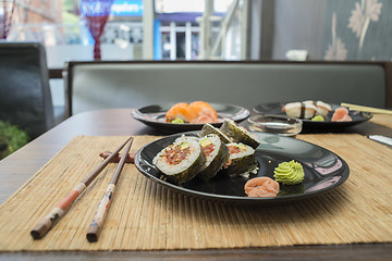 Image showing Sushi in sushi bar