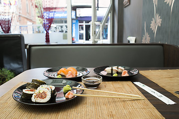 Image showing Sushi in sushi bar