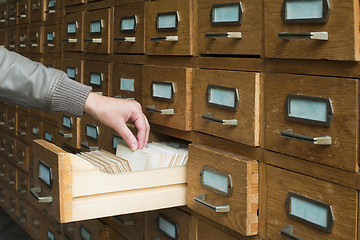 Image showing Old archive with drawers