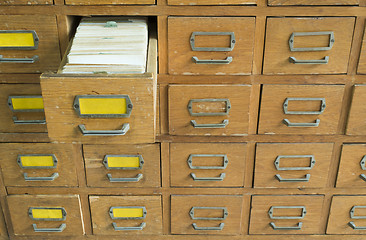 Image showing Old archive with drawers