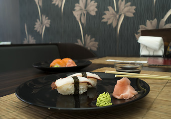 Image showing Sushi in sushi bar