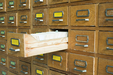 Image showing Old archive with drawers