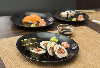 Image showing Sushi in sushi bar