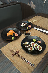 Image showing Sushi in sushi bar