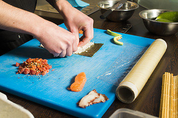 Image showing Sushi in sushi bar