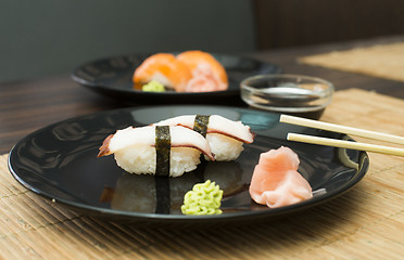 Image showing Sushi in sushi bar