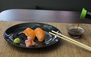 Image showing Sushi in sushi bar